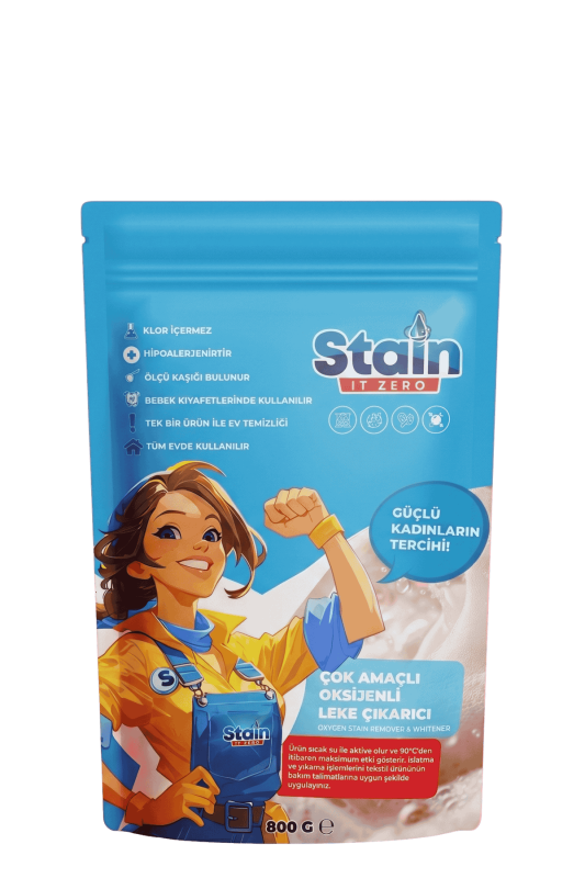 Stain İt Zero Çamaşır & Yüzey İçin Çok Amaçlı Aktif Oksijenli Toz Leke Çıkarıcı ve Beyazlatıcı - 800 gr
